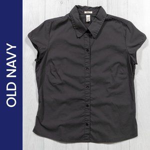 Old Navy Short Sleeve Button Down Stretch Shirt - Gray